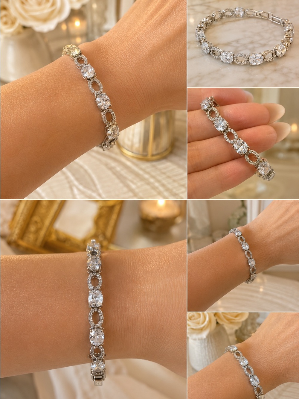 Silver Crystal CZ Tennis Bracelet - Elegant Women’s Jewelry